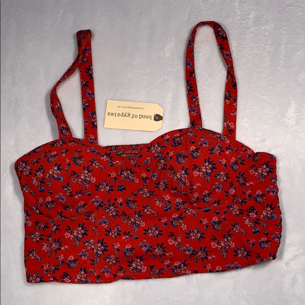 Band of Gypsies Floral Boho Crop Bra Top-NWT - Picture 2 of 6